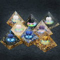 Natural Ball Crystal Pyramids Chakra Energy Orgonite Pyramid Spiritual Healing Crystals Resin Ornaments Box