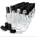 5oz 150ml Clear Screen Printed Custom Logo Empty Glass Bottles Leak Proof Plastic Screw Caps Carton Packed for Hot Sauce Kitchen