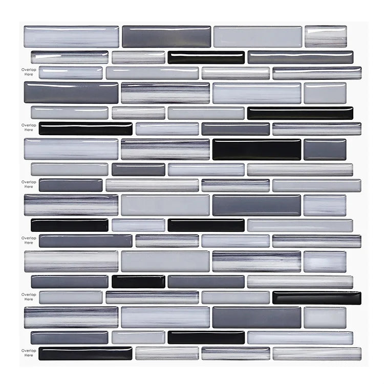 Waterproof Self Adhesive 3D Sticker Tiles  Marble Anti-mold Kitchen Peel and Stick Backsplash Tiles for Bathroom