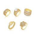 New Design 2023 Rings Jewelry Women 24k Gold Plated Zircon Trending Ring Wholesale Price