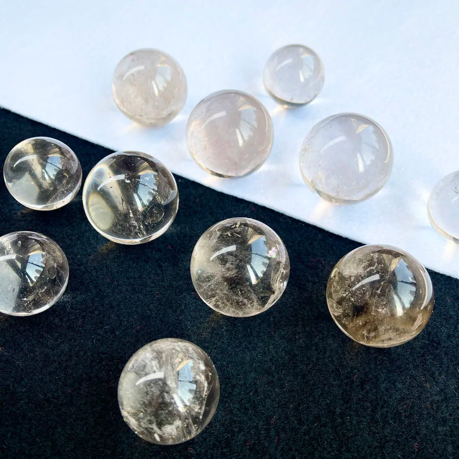 40mm Natural Smokey Quartz Crystal Sphere for Meditation Decoration