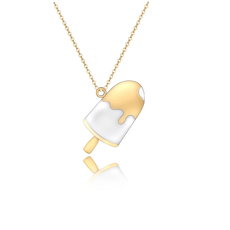 Daochong Custom Fine Jewelry 925 Silver Ice Cream Necklace for Women