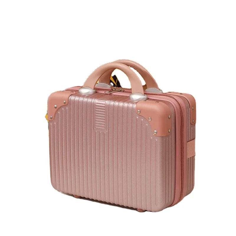 NEW Fashion Small Makeup Bags 14 Inch Mini Case Travel Woman Retro Suitcase Hand Luggage