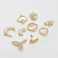 Brass Necklace Pendants with Natural Fritillaria Charm 14k 18k Gold Plated Cute Style for Gift