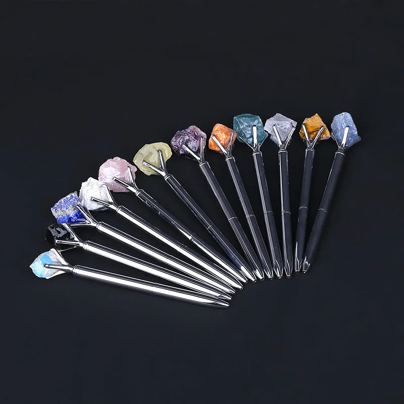 Valentine's Day Deals Wholesales High Quality Natural Raw Crystal Pens Amethyst Pen Rose Gold Crystal Pen for Writing