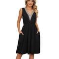 Solid Color Casual Loose Short Dresses for Women Fashion Summer Women's A-Line Midi Dress Elegant Vintage Female Elegant Dresses