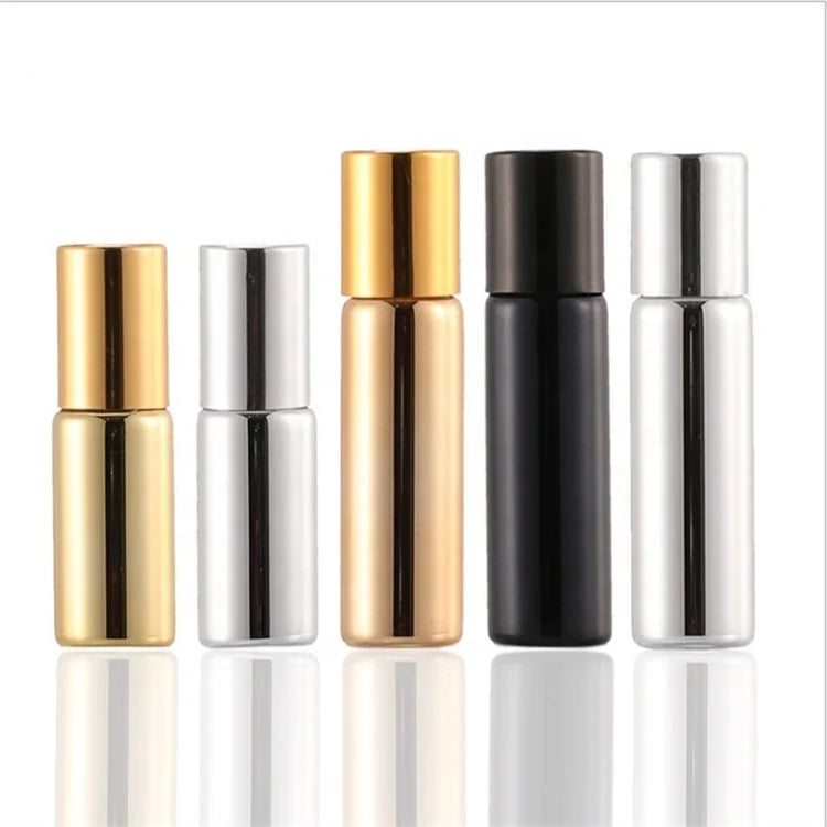 Hot-selling Wholesale High-quality Rolling Essential Oil Ball Bottles Packaging Empty Bottles Metal Rolling Ball Aluminum Caps