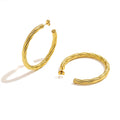 MICCI New Arrival CC Shaped Twist Stripe 18K Gold Plating Stainless Steel Stud Custom Earrings for Women
