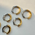 Two Colored Chunky Hoops Earring Stainless Steel 18k PVD Gold Plated Two Tone Earrings Non Tarnish Waterproof Jewelry YF3166