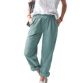 10%OFF S-3XL Summer New Solid Color Casual Elastic High Waist Straight Trousers Women