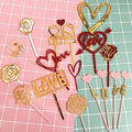 Wholesale Valentine Love Acrylic Cake Toppers Cake Decoration for Wedding Party Supplies Birthday