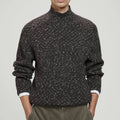 Custom Clothing Manufacturers' High Neck Drop Shoulder Pullover Breathable Wool Blended Knitted Sweater Anti-Shrink Unique Spot