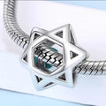2022 New 925 Sterling Silver Star of David European Beads Charms for Bracelet Making