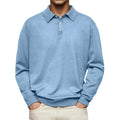 RNSHANGER Fashion Stylish Men's Buttoned Collar Polo Shirt for Formal Wear Loose Fit Pure Color Full Sleeves Men Polo Shirts