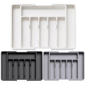 Adjustable Flatware Tableware Organizer with Dividers Utensil Holder Plastic Storage Tray for Spoons Forks Knives