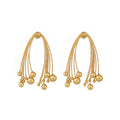Shescity Trendy Elegant Style Gold Plated Irregular Lines Drop Earrings Brass Material Jewelry Women Earrings for Gifts