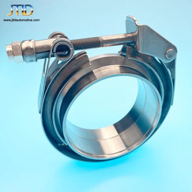 JTLD 2.5 Inch Stainless Steel V Band Clamp with Male Female Flanges for Turbo Downpipes Exhaust Systems Exhaust Pipes