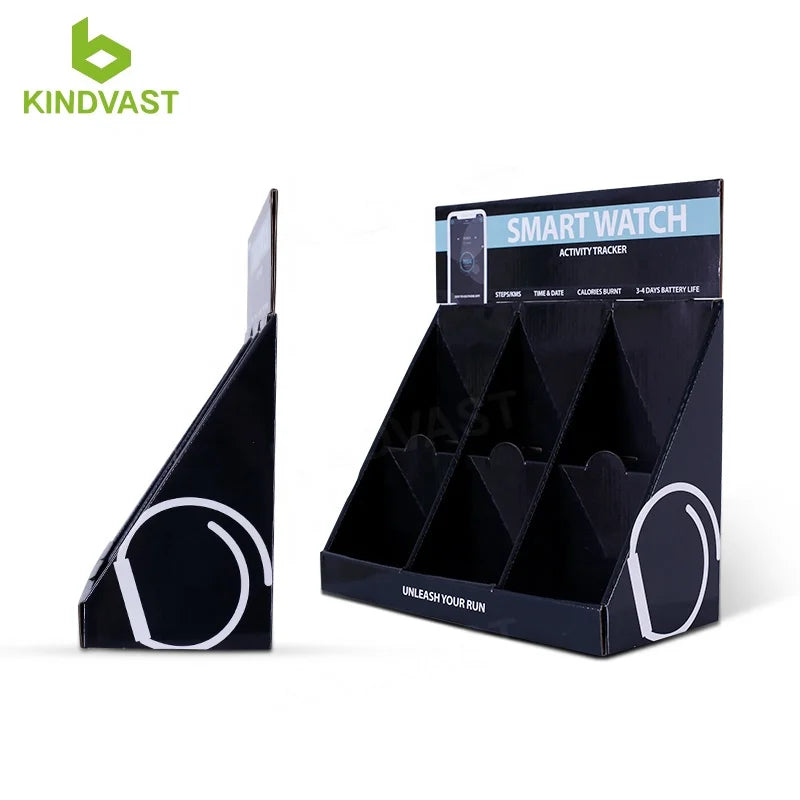 Creativity Retail Cardboard Counter Top Electronic Products Display Smart Bracelet Display Counter Free Sample