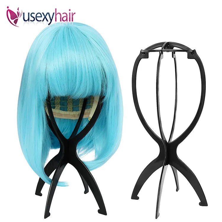 Colorful Ajustable Wig Stands Plastic Hat Display Wig Head Holders 17x36Cm Mannequin Head/Stand Portable Folding Wig Stand