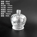 Luxurious 80ml Round Crown Shape Transparent Glass Perfume Aromatherapy Bottle with Gold Sprayer Custom Logo Elegant Design