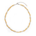 Joolim Jewelry 18K Gold & Silver Mixed Twisted   Herringbone Stainless Steel Necklace  Non Tarnish Waterproof Fashion Jewelry