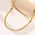 Waterproof 18k Gold Plated Stainless Steel Necklace Fashion Circular Embossed Chokers Necklaces Collier En Acier Inoxydable