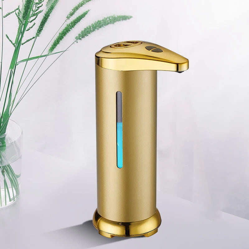 Gold Stainless Steel Modern Automatic Soap Dispenser with Infrared Motion Sensor for Home & Hospital Use Hand Sanitizer