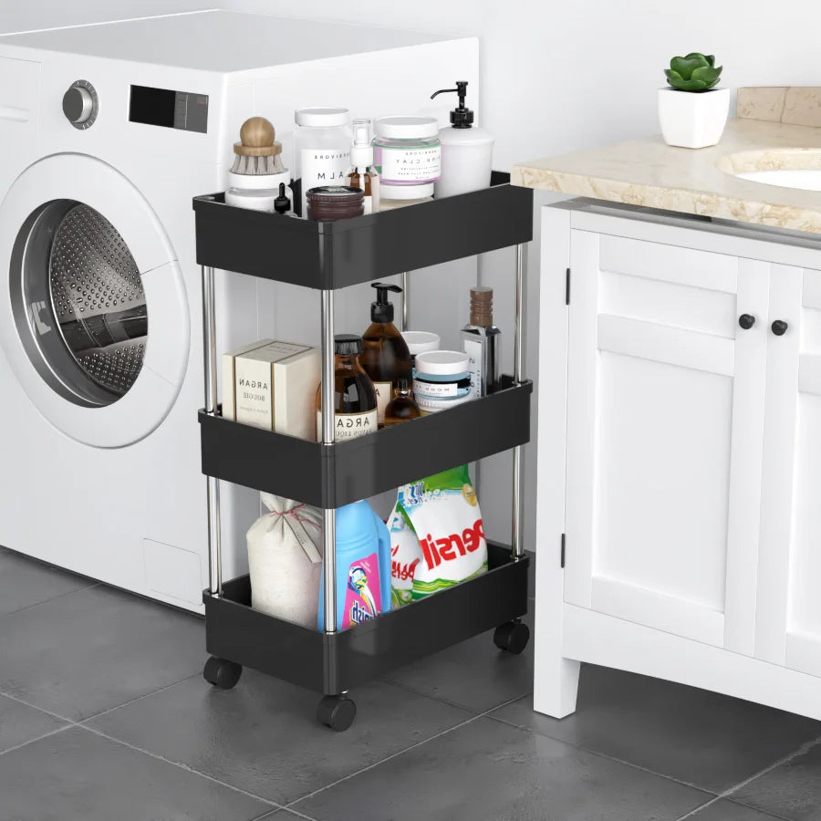 Hot Slim Storage Shelf Cart Removable Mobile Shelving Rolling Utility Rack Trolley Narrow Space Storage Organizer
