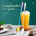 Creative Food Grade 304 Shovel Shape Long Handle Spoon Metal Golden Ice Spoon Stainless Steel for Stirring