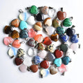 DIY Gemstone Pendants Natural Healing Crystal Stone Heart Shaped Pendant for Women Agate Pendant Necklace Accessories