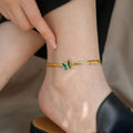 New Arrival Fashion Custom Anklet Jewelry 18K Gold Plated Women Non Tarnish Link Anklet Butterfly Anklet