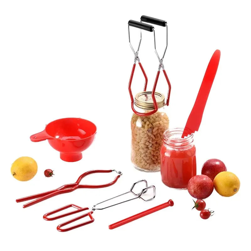 6 Pieces Canning Supplies Kit Tool Set Home Metal Cheap Essentials Accessories Canning Funnel Jar Lifter Tongs MegaBDM