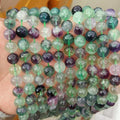 Wholesale 8mm Natural Round Smooth Fluorite Crystals Loose Gemstone Beads for Jewelry Making