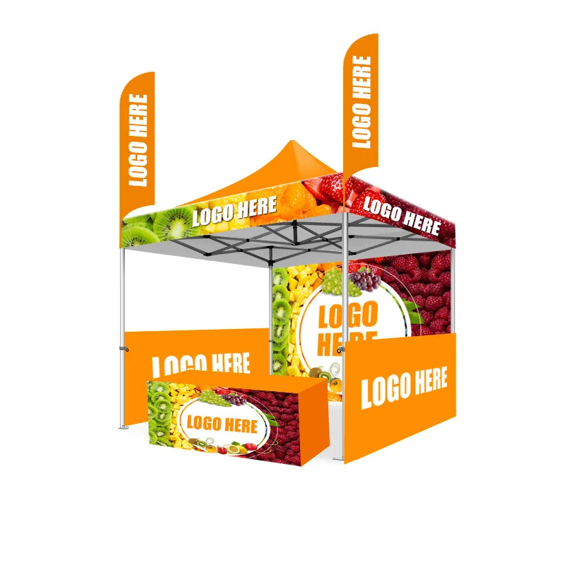 Custom 10x10 Hexagon Tent Folded Pop-Up Exhibition Gazebo for Outdoor Events Personalized Canopy for Promoting Business Printed
