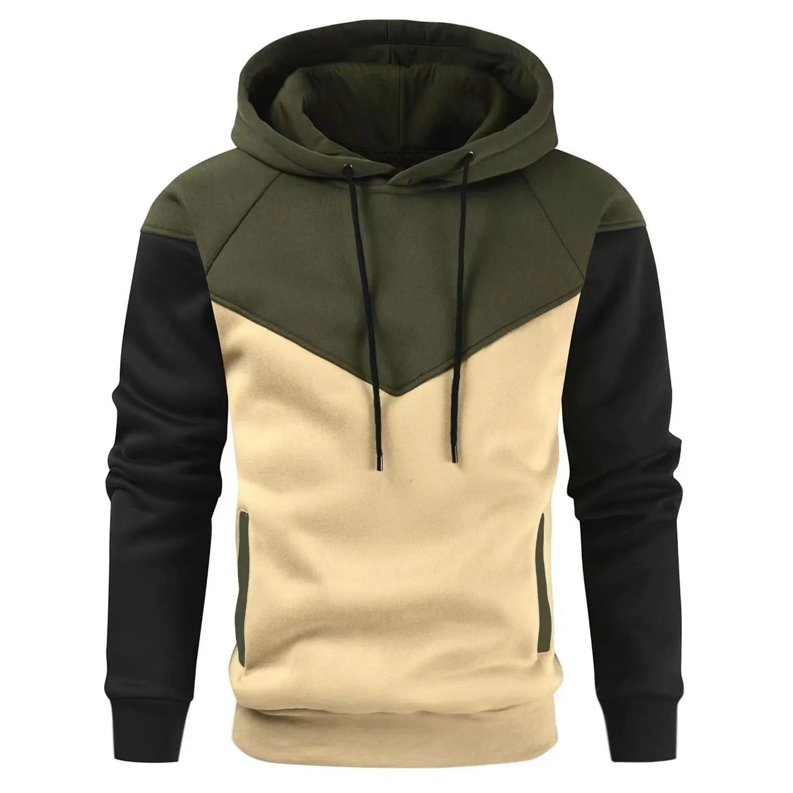 Customized Men's 100% Cotton Fleece Hooded Breathable Sweatshirt Heavyweight Leisure Sportswear Regular Fit Color Block Fashion