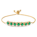 Fashion Classic Emerald Zircon Bracelet Plated 18K Gold Full Diamond Rhinestone Bracelet for Women