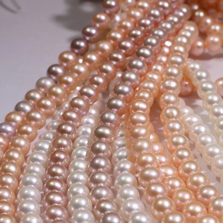 Fengzuan Jewelry Cultured Natural Real Freshwater Pearl Strand String Beads Wholesale Loose Round 8MM White Freshwater Pearl