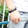 Top Sale Bible Verse Cross Bracelet Braided Rope Jewelry Leather Bracelet for Men