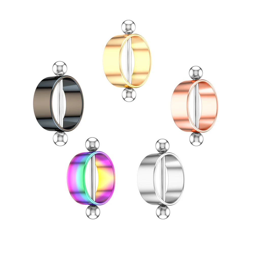 Set of 5 Pairs Circle Rounder Straight Barbells 16G Bar Stud Ring Stainless Steel Nipple Piercing Jewelry for Women for Weddings