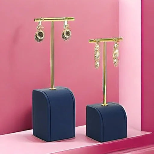 Fashion High Grade PU Metal Jewelry Counter T bar Hanging Earring Display Stand