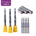 Startnow Milling Cutters Two Flutes Spiral Tapered Ball Nose End Mills Aluminum Plastics CNC Router Bit CNC Tool Bits