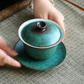 Ceramic Gaiwan Japanese Style Kiln Baked Vintage Tea Bowl Single Tureen Kung Fu Tea Set Tea Making Device
