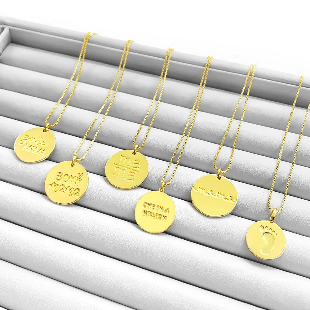 FOXI Popular Carving MOM Mothers Gifts Pendant 925 Sterling Silver Pendant Chain for Women's Day Gifts