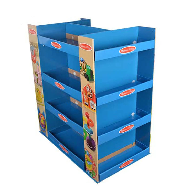 Supermarket Cardboard Shelf Pallet Display Rack Garment Display Modern Foldable Design Eco Brand 100kg Capacity Indoor Outdoor