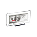 Transparent Acrylic Dollar Bill Display Frame Holder with Magnetic Base Magnetic Photo Frame for Money & Documents