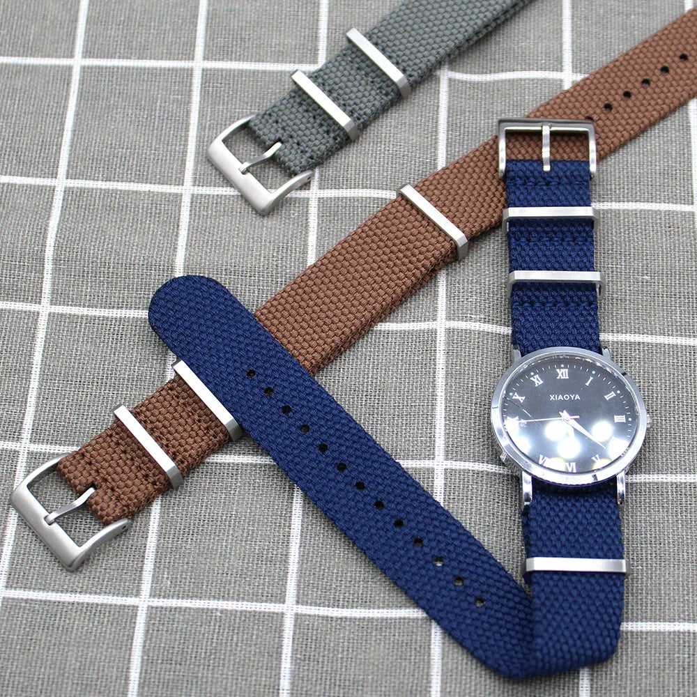 Yunse Factory Hemp Smartwatch Durable Soft 20/22mm Nylon Cotton Woven Pin Buckle Watch Bands Replacement