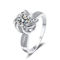 Wholesale Price 925 Sterling Silver Platinum Plated Original 2 Carat Brilliant Cut Diamond Sparkling D Color Moissanite Ring