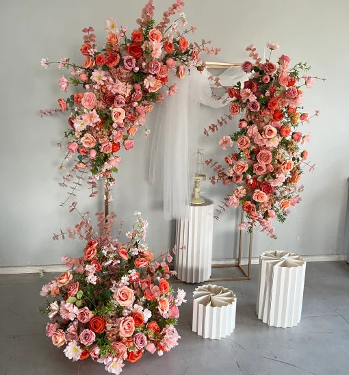Y-Q013 2021 New Wedding Themes Flowers Ball Row Set Wedding Arch Stand Backdrop Beautiful Flower Arch for Wedding