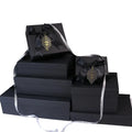 Hot Fancy Carton Black Rigid Flat Luxury Folding Storage Pink Gift Box with Ribbon