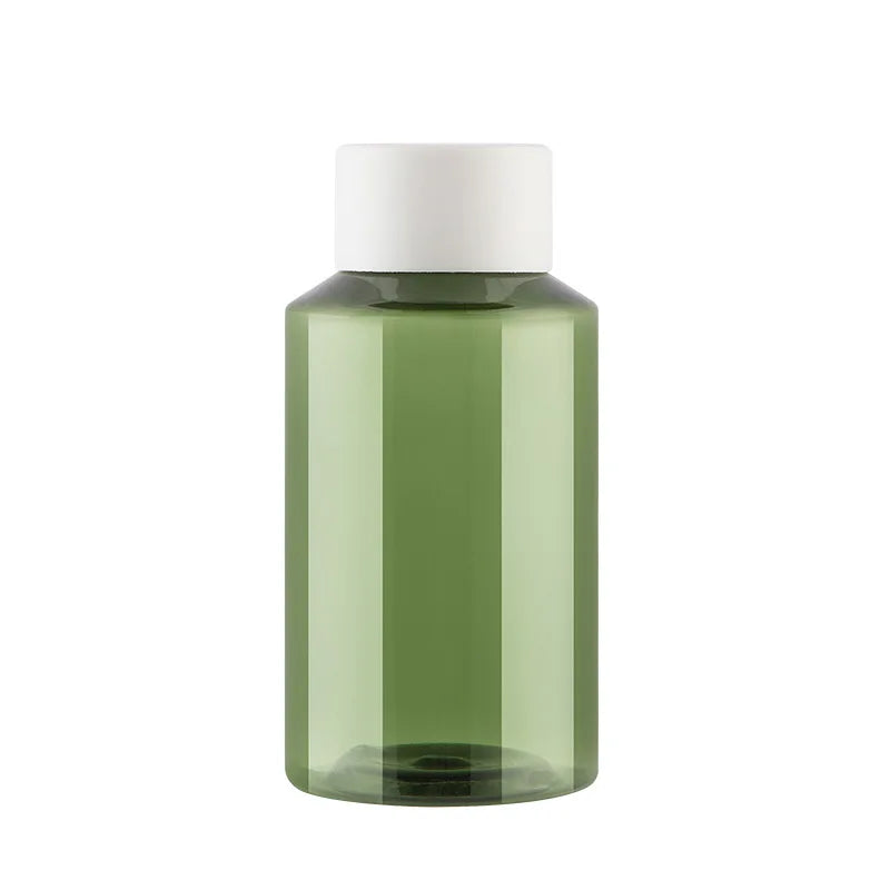 Wholesale PET 8oz Round Amber Bottle Plastic Cosmetic Bottle with Double Screw Cap 150ml Pet Plastic Bottles
